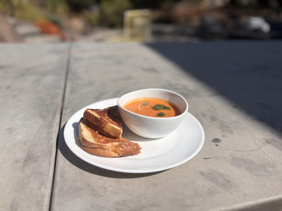 Tomato soup and grilled cheese