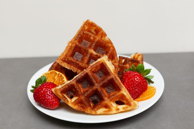 Waffles with strawberries