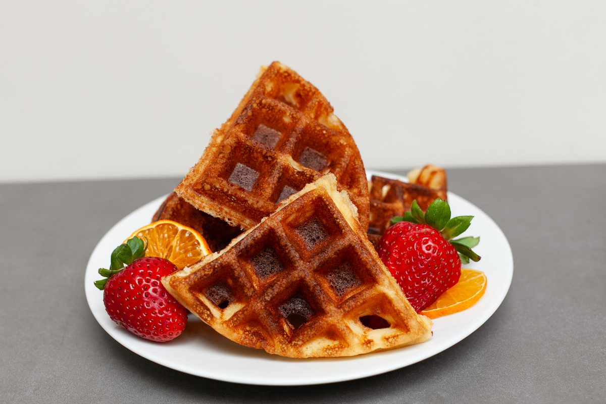Waffles with strawberries
